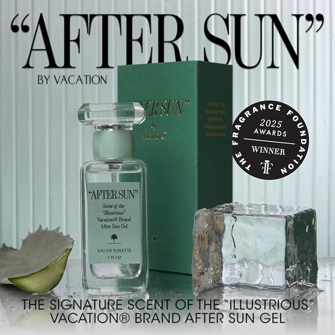 Vacation Eau De Toilette Trio, Signature Scents of "VACATION", "AFTER SUN" & "GRAND CUVÉE", Coconut, Aloe Vera, Argan, Amber & Summer Fragrances, Unisex Perfume Gift Set, 3 x 1 fl oz