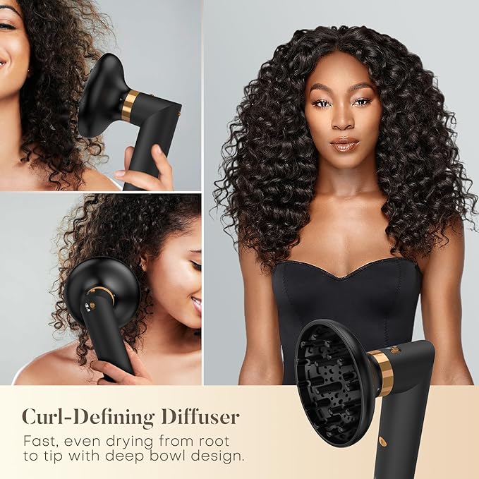 Air Styler 5 in 1, Auto-Wrap Curler, Cushion Massager, Oval Brush, Diffuser, Nozzle Attachment Hair Dryer Brush & Multi-Styler with 110,000 RPM High-Speed Powerful Motor