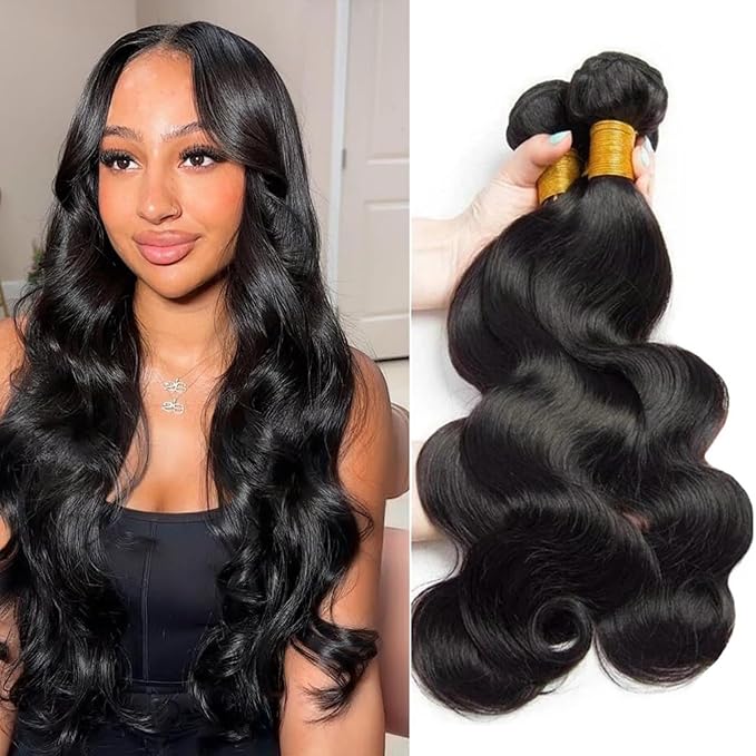 12A Human Hair Bundles 22 24 26 Inch Body Wave 100% Unprocessed Hair 3 Bundles/100g bundle Deals Extensions Quick Weave Human Hair Natural Black Color