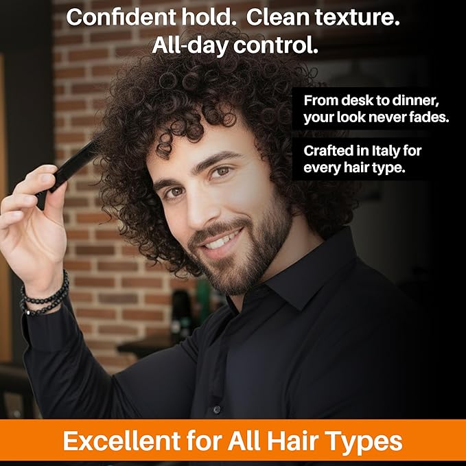 WIRED Molding Fiber Hair Wax for Men, Light Hold Pomade with Glossy Shine, Water-Based Hair Styling Product for All Hair Types, Flexible Definition and Smooth Finish, Made in Italy, 100ml