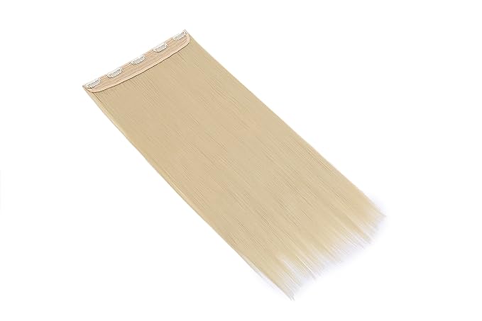 S-noilite Elegant 30"(76cm) Longest Straight Bleach Blonde 3/4 Full Head One Piece 5 Clips Clip in Hair Extensions