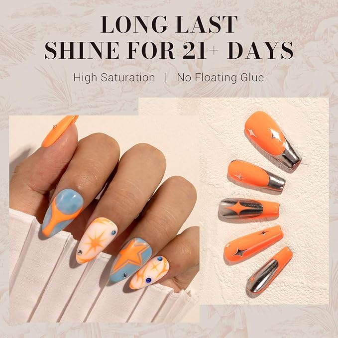 MelodySusie Coral Orange Gel Nail Polish, 0.5 fl oz Nails Soak Off UV LED Light Orange Gel Polish Gift for Women Nail Art Manicure Salon DIY Nail Design Decoration at Home-227