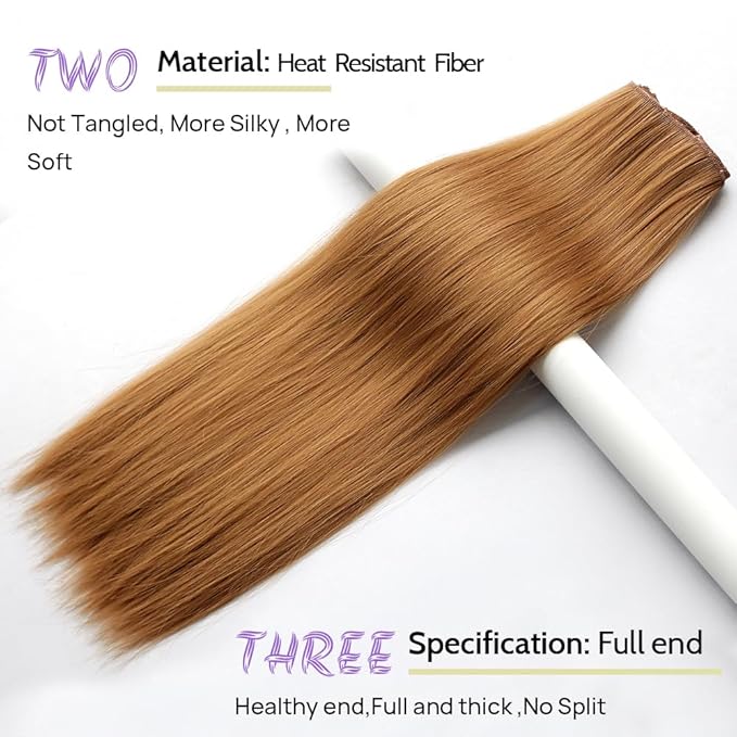 Blonde Brown Hair Extension Clip in Straight 22" Long Synthetic Invisible Extensions Black Fluffy and not tangled Clips on Hairpieces for Women 5PCS Curly Wavy 18" Red White Natural 5 Oz
