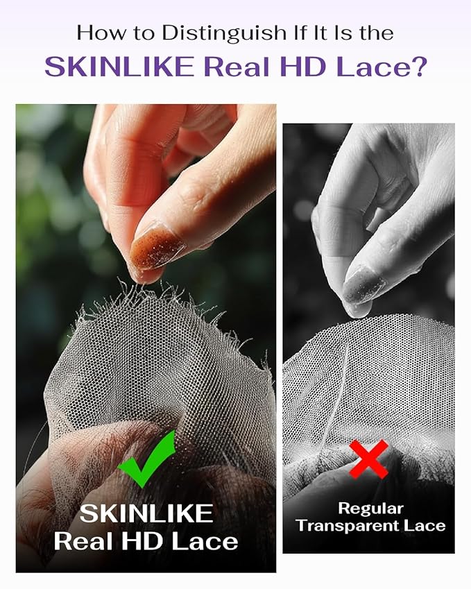 13x6 SKINLIKE Real HD Lace Frontal Wig, 180% Density Ultra-fitted 0.10mm Thin Invisible HD Lace Wig Pre-plucked Hairline Bleached Knots Virgin Human Hair Wigs Body Wave 22 Inch