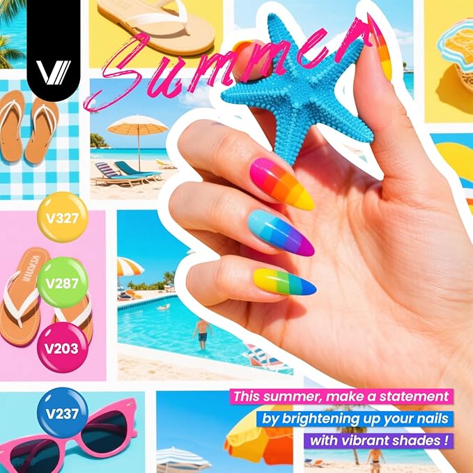VANREESA 60 Pcs Gel Nail Polish Set 55 Colors Spring Summer Fall Winter Gel Polish with Base Coat Glossy & Matte & Silver & Golden Top Coat Nail Kit Gifts for Women Girls Nail Art Salon at Home