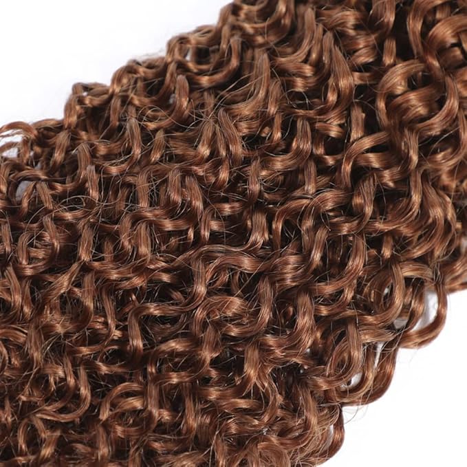 20 22 24 Inch Brown Bundles Human Hair #30 Dark Brown Water Wave 3 Bundle Unprocessed Brazilian virgin hair Weave Extensions Double Weft 50 Grams/Bundle Colored Brown Bundles for Woman