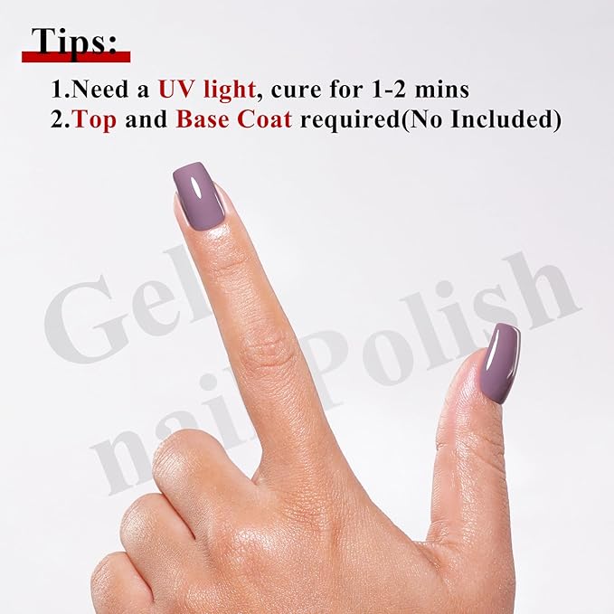 Imtiti 10ml Grey Purple Gel Nail Polish Long Lasting Soak Off UV LED Gel Polish Salon DIY at Home Gift for Women 1Pcs