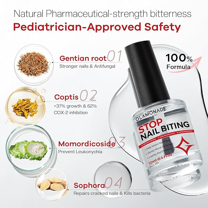 Nail Biting Prevention For Kids: Nail Biting Treatment Anti Toddler Thumb Sucking Deterrent Stopper Nail Polish Nail Repair for Damaged Nails Safe Lasting Growth Strengthener Care