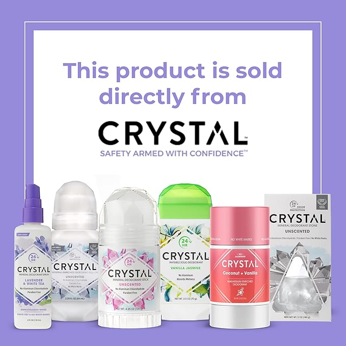 CRYSTAL Deodorant - Mineral Roll on Vegan Deodorant for Women and Men, Unscented - 2.25 fl. oz. (3 Pack) (Packaging May Vary)