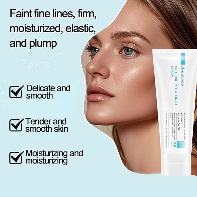 Smoothing Face Moisturizer Cream with Niacinamide, Hyaluronic Acid & Shea Butter, Daily Hydrating Cream for Dry & Sensitive Skin, 2.8 oz