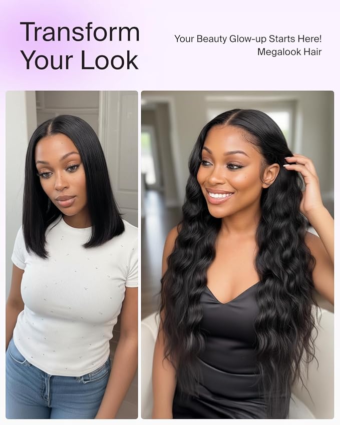 220% Density Glueless Loose Deep Wave Lace Front Wigs Human Hair Pre Plucked Pre Cut Upgraded Ear-to-Ear HD Lace Frontal Wig 13x6 Glueless Drawstring Wigs Human Hair 26 Inch
