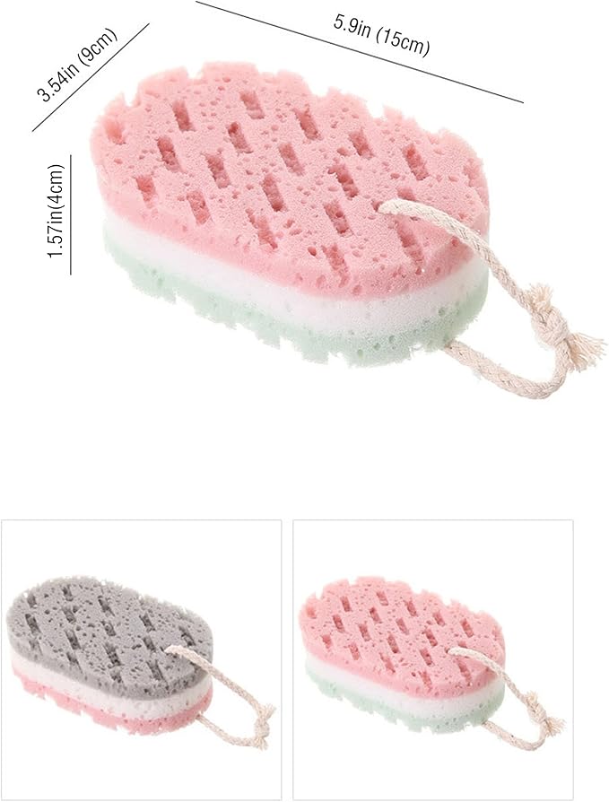 2-Pack Large Size Cleansing loofah Bath Sponge, Shower deep exfoliating Sponge, Rich Foam Bath Sponge