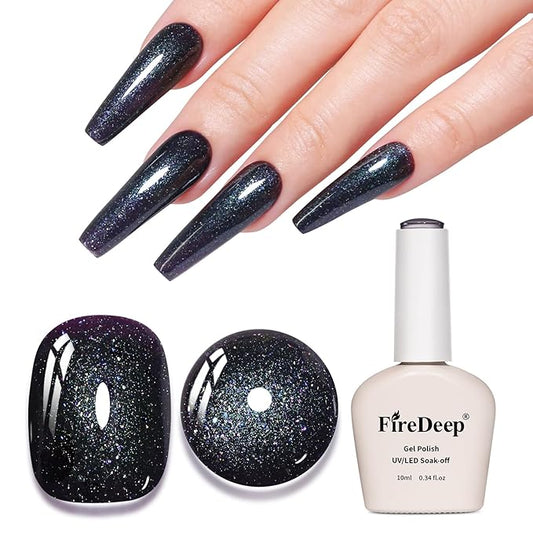 10ml Hema Free Glitter Gel Nail Polish Soak Off Long Lasting Charcoal Gray Gel Polish Salon DIY at Home Gift for Women 1Pcs