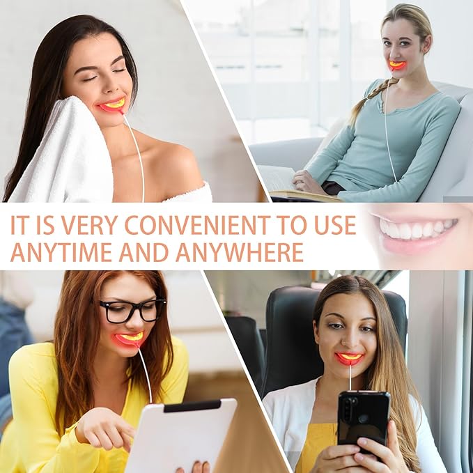 Red Light Therapy for Gums, Toothache Relief, 32 LED Periodontal Light, Bleeding Gums, Gum Health Red Light, with adapters for USB/C, iPhone, and Android from (White)1