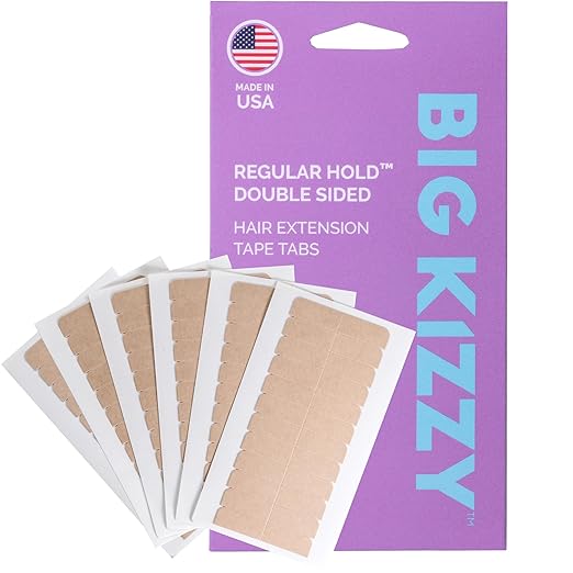Big Kizzy Regular Hold Tape in Extension Replacement Tape - 600 tabs - Strong, natural hold for 5-7+ weeks