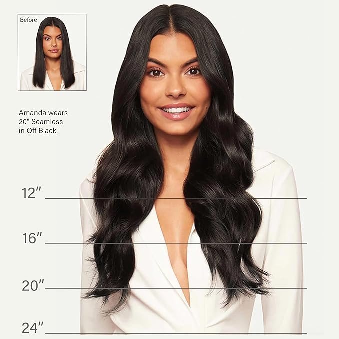Luxy 100% Remy Human Hair - Seamless Clip-In Hair Extensions - Multi-Dimensional Color for Natural Blending, Adds Volume & Length 160 grams 16" Chocolate Brown Seamless
