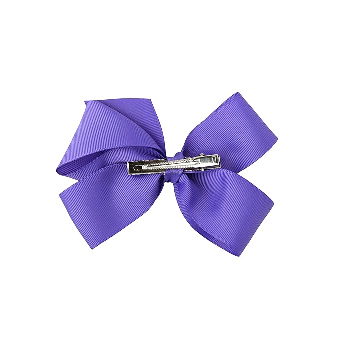 4 Inch Grosgrain Hair Bow for Girls (Light Purple)