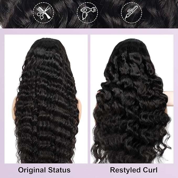 FASHION PLUS Loose Wave Lace Front Wigs Human Hair 220% Density Loose Wave Wig 13x4 HD Regular Loose Deep Wave Lace Frontal Wig 15A Glueless Wigs Human Hair Pre Plucked for Women 26 Inch