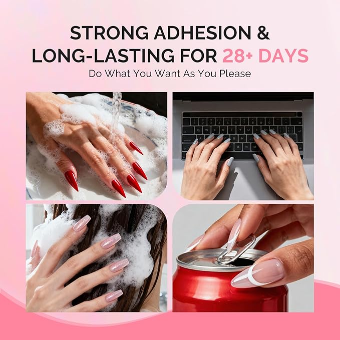 MelodySusie 2Pcs*20g Solid Nail Glue Gel, Super Strong&Long Lasting Soft Gel Nail Tips Glue for Acrylic Fake Nails, 3D Christmas Nail Art,Nail Gem,Soak off UV&LED Lamp Needed,Christmas Home DIY&Salon
