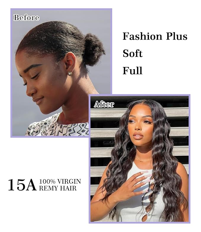 FASHION PLUS Raw Human Hair Bundles, Loose Deep Wave Bundles Human Hair 22 22 22 Inch Loose Wave Hair 3 Bundles 100% Real Raw Human Hair Bundles Thick and Soft, Triple Lifespan