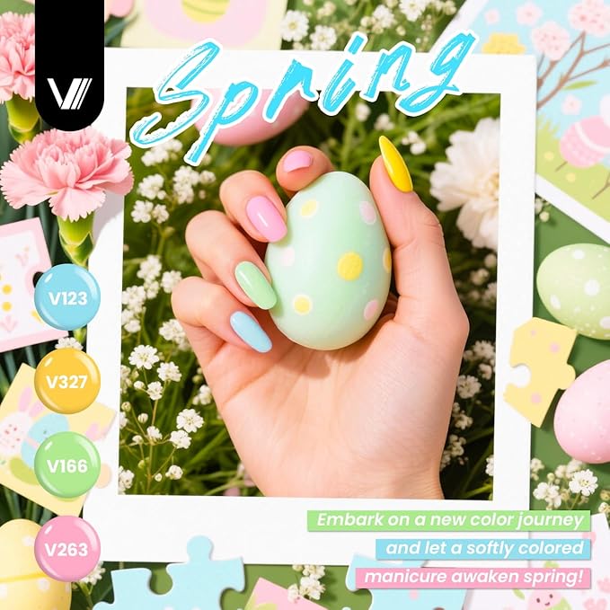 VANREESA 60 Pcs Gel Nail Polish Set 55 Colors Spring Summer Fall Winter Gel Polish with Base Coat Glossy & Matte & Silver & Golden Top Coat Nail Kit Gifts for Women Girls Nail Art Salon at Home