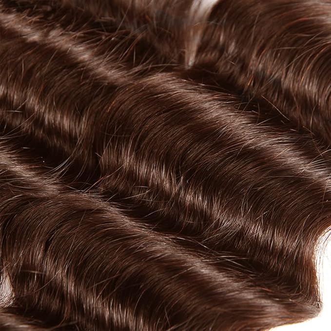 24 inch Brown Bundles Human Hair #4 Deep Wave Bundles Chocolate Brown Human Hair Bundle 100g