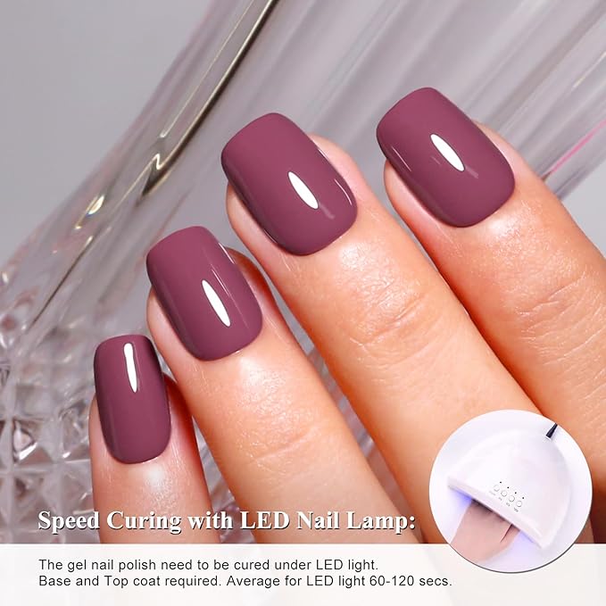 Imtiti Plum Gel Nail Polish, 1Pcs Grape Purple Gel Polish Soak Off UV LED Gel Polish, Long Lasting, Nail Art Manicure Salon DIY at Home for Autumn and Winter (0.34 Fl Oz-1922)