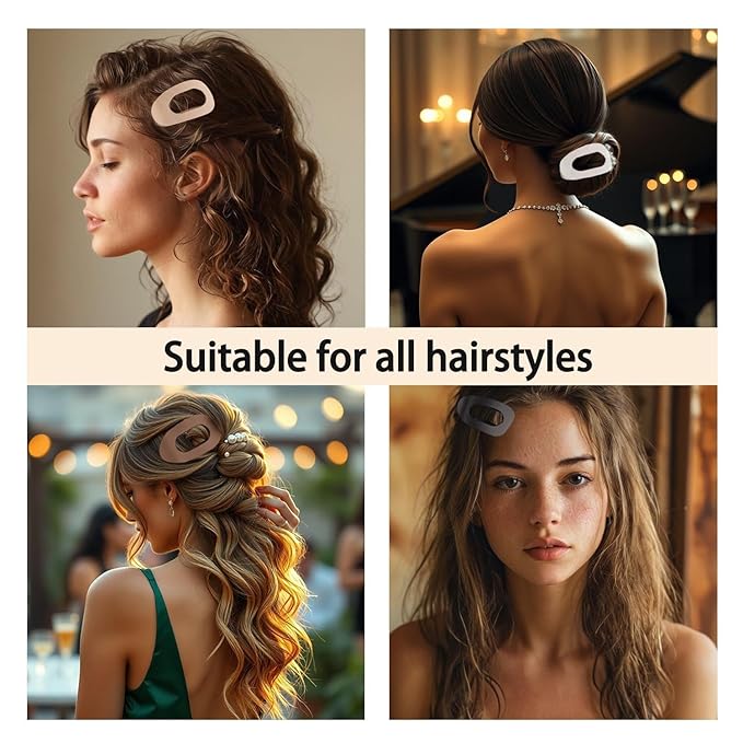 4 Pack Flat Hair Claw Clips for Women Nonslip French Hair Clips for Thick, Thin, Long, or Short Hair Tortoise Shell Comfortable & Strong Hold for Daily Wear, Weddings