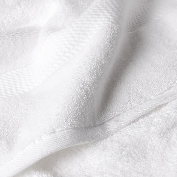Superior Egyptian Cotton Pile 6 Piece Towel Set, Includes 2 Bath, 2 Hand, 2 Face Towels/Washcloths, Ultra Soft Luxury Towels, Thick Plush Essentials, Guest Bath, Spa, Hotel Bathroom, White