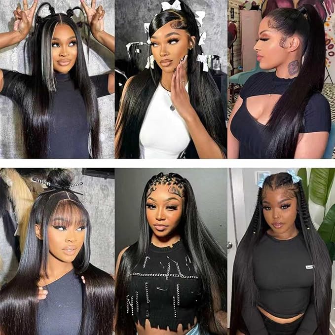 Straight Bundles Human Hair 16 16 18 18 Inch 100% Unprocessed Brazilian Virgin Hair 4 Bundles Hair Extension for Black Women Natural Color