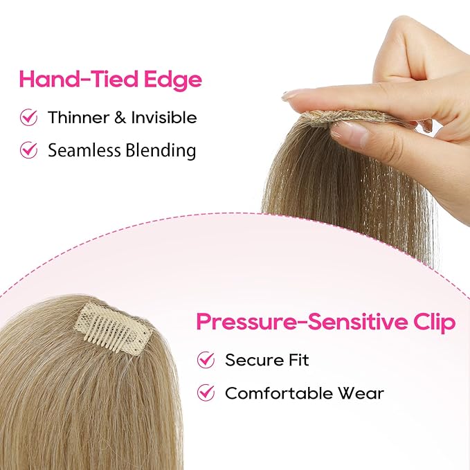 REECHO Clip in Hair Volumizer, Short Thick Clip in Hairpieces Adding Extra Hair Volume Extensions for Women with Thin Fine (Honey Blonde, 8 Inch(Pack of 2))