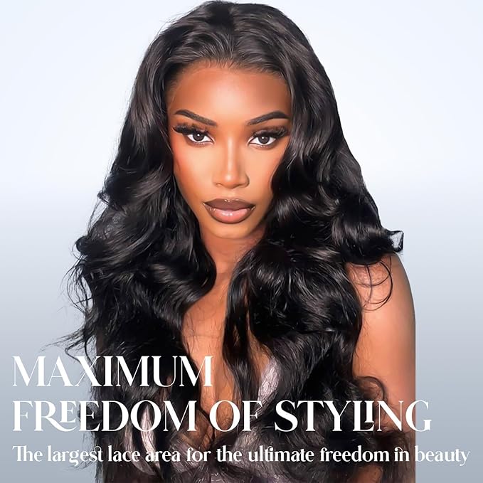 22 inch Body Wave Lace Front Wigs Human Hair 200% Density Pull Go 13x6 HD Transparent Glueless Human Hair Wig for Women Pre Plucked Pre Cut Bleached Knots with Baby Hair