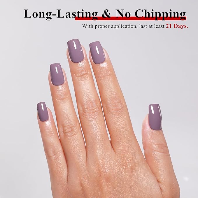 Imtiti 10ml Grey Purple Gel Nail Polish Long Lasting Soak Off UV LED Gel Polish Salon DIY at Home Gift for Women 1Pcs