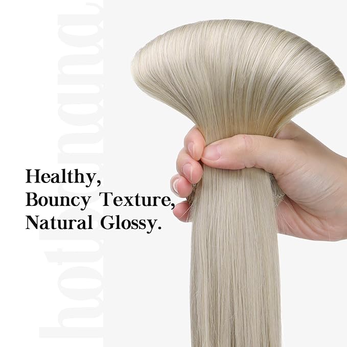HOTBANANA Human Hair Clip in Hair Extensions, Grey 120g Clip in Hair Extensions Real Human Hair Straight Remy Hair Clip in Hair Extensions 18 Inch 7pcs