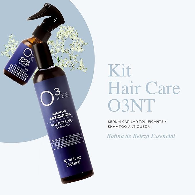 Energizing Shampoo + Hair Serum Kit - High-Performance Natural Hair Treatment - Ozone Therapy - Strengthening & Toning for Healthy Hair - Shampoo 10.14 Fl Oz Serum 2.03 Fl Oz