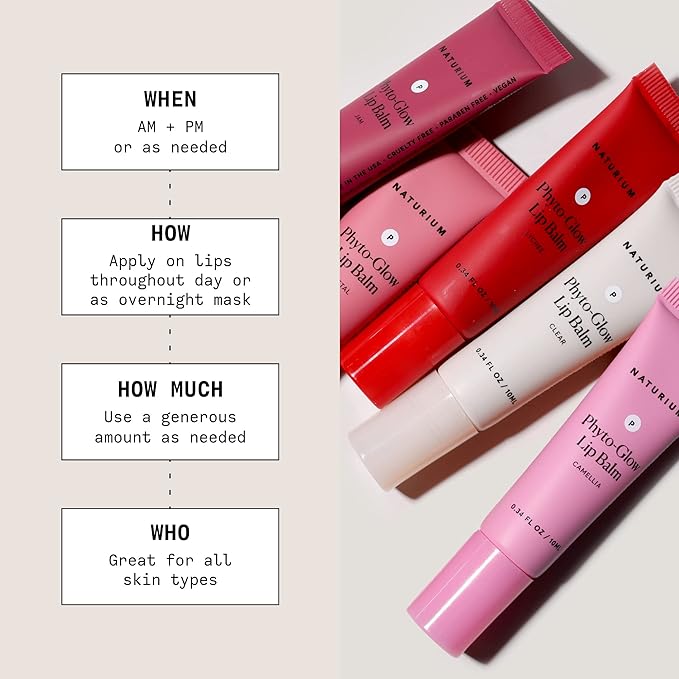 Naturium Phyto-Glow Lip Balm, Hydrating Lip Care with a Glossy Finish, 0.34 oz Lychee
