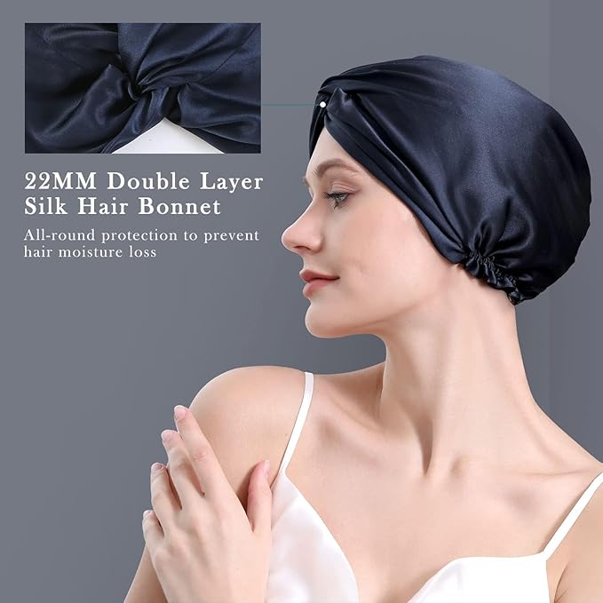 DAISYSILK 100 Pure Mulberry Silk Hair Bonnet for Sleeping Silk Hair Wrap for Women