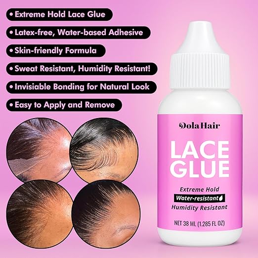Dolahair Extreme Hold Lace Glue for Wigs, Waterproof, Invisible Bonding, 1.3 Ounce