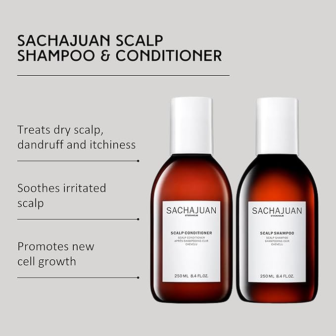 SACHAJUAN Scalp Shampoo and Conditioner Set | Rosemary Oil to Soothe, Balance & Hydrate Dry Flaky Scalp | Lightweight Hydration & Scalp Relief | Vegan & Paraben-Free | Pack of 2 (8.4 oz)