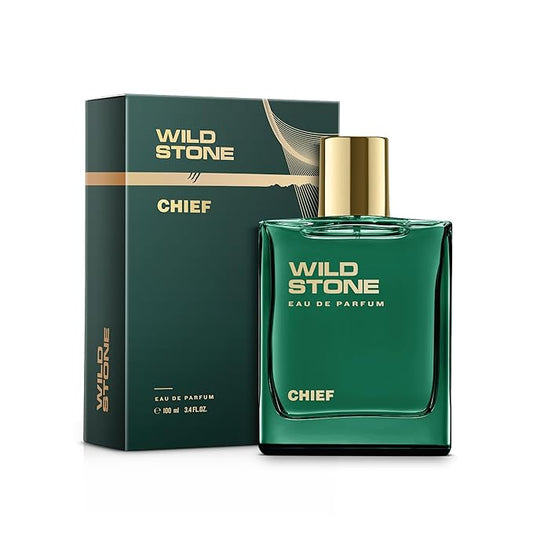 Wild Stone Chief Perfume for Men| Luxury Eau De Parfum | Long-Lasting Fragrance | Premium Perfume for Men l Infused with Aquatic and Woody Notes 100 ml 3.4 Fl oz | Vegan | Clean Ingredients