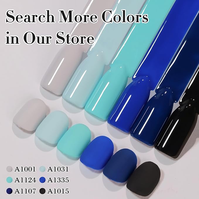 Double Rhythm 0.50 OZ Gel Polish Hema Free Same Color Same Bottle Golden Round Translucent Neutral Natural Milky 15 ML Jelly UV Polish Art DIY at Home (Navy Blue-C1107)