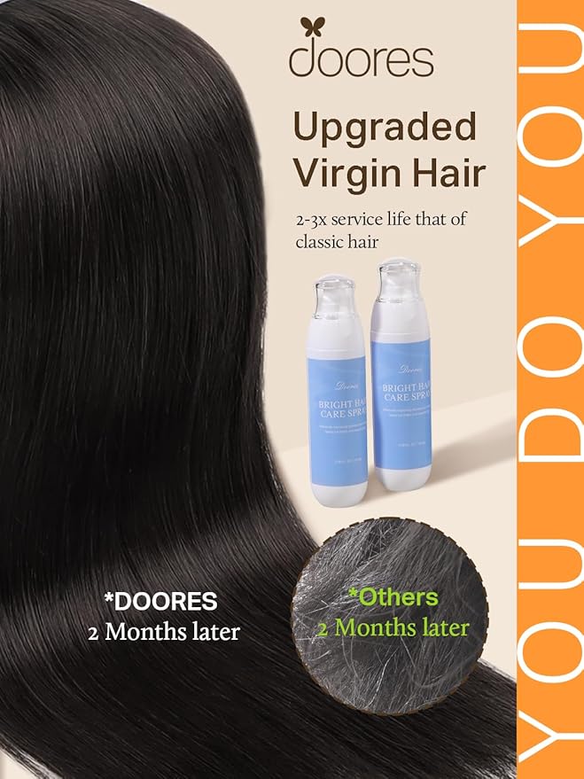 DOORES Tape in Hair Extensions, Natural Black 26 Inch 60g 20pcs, Hair Extensions Tape in Hair Extensions Human Hair Long Straight Hair Remy Hair Extensions Skin Weft