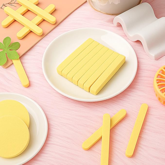 Mifoci 960 Pieces Yellow Compressed Facial Sponges for Estheticians, Makeup Removal Sponge Pads for Women Spa Exfoliating Face