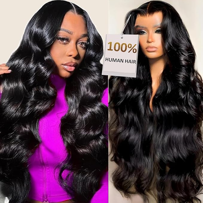 250% Density 6x4 Wear and Go Wig, 100% Human Hair, [2-year life, 250g], Body Wave Glueless Closure Wigs Human Hair Pre Plucked Pre Cut Middle Part, 26 Inch