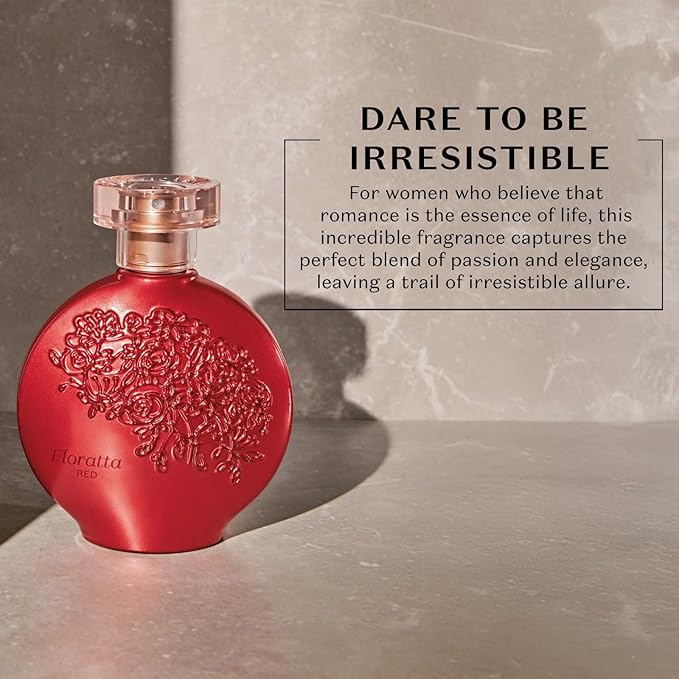 O BOTICARIO Floratta Red Eau de Toilette, Long-Lasting, Fresh Floral Fragrance Perfume for Women, 2.5 Ounce