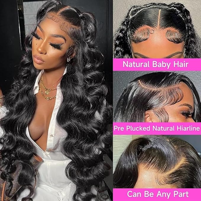 32 Inch 13x6 Body Wave Lace Front Wigs Human Hair Pre Plucked 180% Density HD Lace Frontal wig Brazilian Virgin For Women Body Wave Wigs With Baby Hair