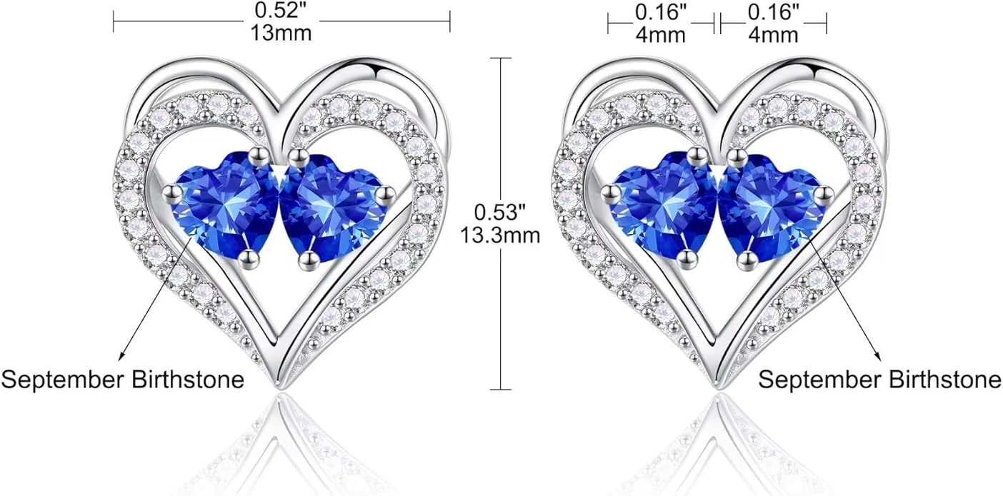 Iefil Christmas Gifts for Women Wife - 925 Sterling Silver Birthstone Earrings, Anniversary Birthday Gifts for Women Wife Girlfriend Mom
