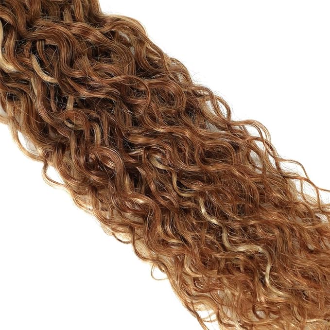 Color 27 Human Hair Bundles P4/27 Water Wave Bundle 22 24 26 Inch Brazilian Virgin Hair 3 Bundles Honey Blonde Wet and Wavy Extensions
