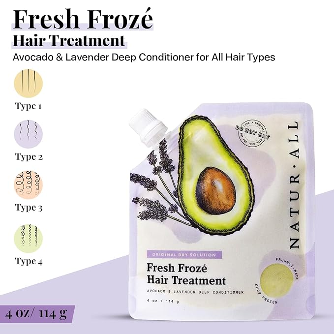NaturAll Hair Mask - 4 Oz. Deep Conditioning for Dry Damaged Hair and Growth Hydrating Ice Cream Treatment Ideal for All Hair Types (Lavender & Tea Tree)