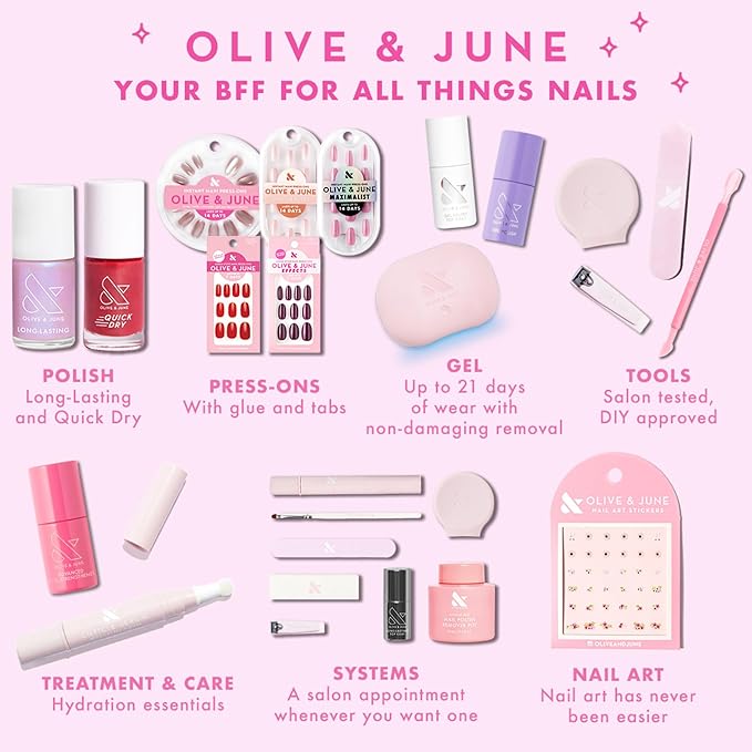 Olive & June Long Lasting Nail Polish | Plump Gel-Like Finish No Lamp Needed | Lasts up to 10 days | Salon-Quality Color at Home | 15-Free, Vegan & Cruelty-Free Chip-Resistant Shine | Cookie Swap